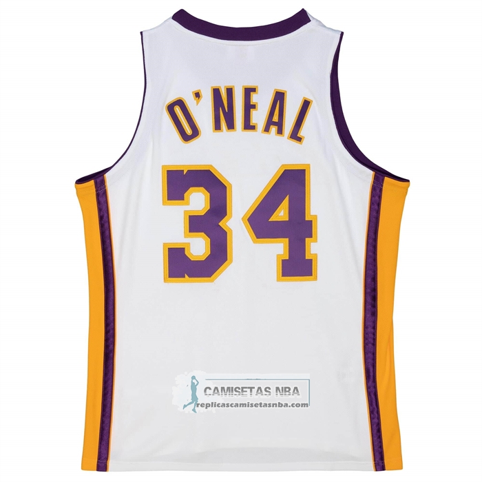 Camiseta Los Angeles Lakers Shaquille O'Neal NO 34 Mitchell & Ness 2003-04 Blanco